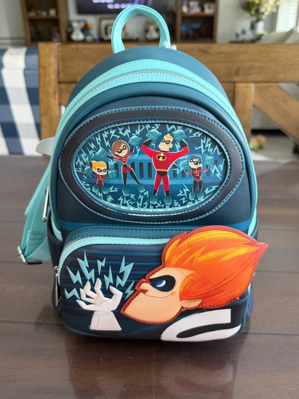 LOUNGEFLY PIXAR THE INCREDIBLES SYNDROME GLOW IN THE DARK NWT